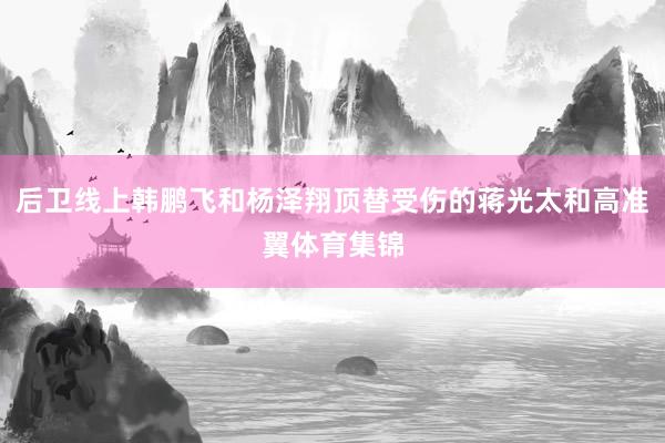 后卫线上韩鹏飞和杨泽翔顶替受伤的蒋光太和高准翼体育集锦