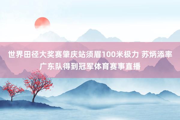 世界田径大奖赛肇庆站须眉100米极力 苏炳添率广东队得到冠军体育赛事直播