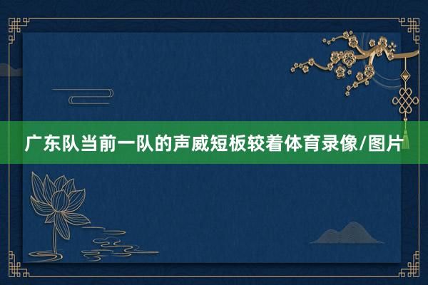 广东队当前一队的声威短板较着体育录像/图片