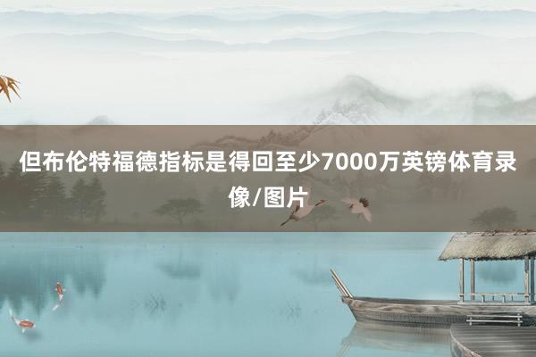 但布伦特福德指标是得回至少7000万英镑体育录像/图片