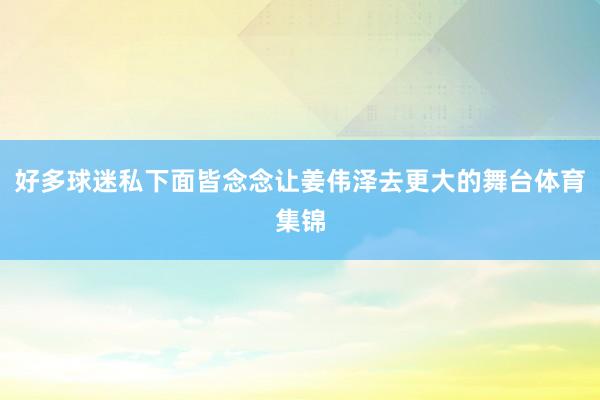 好多球迷私下面皆念念让姜伟泽去更大的舞台体育集锦