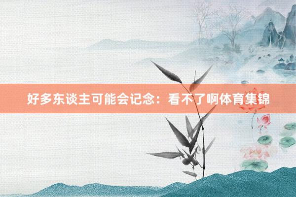 好多东谈主可能会记念：看不了啊体育集锦