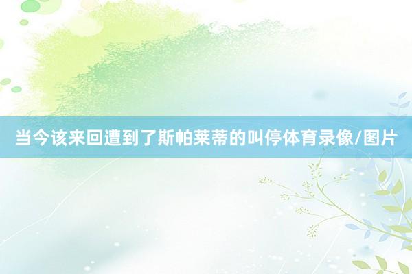 当今该来回遭到了斯帕莱蒂的叫停体育录像/图片
