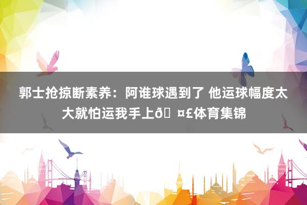 郭士抢掠断素养:阿谁球遇到了 他运球幅度太大就怕运我手上🤣体育集锦