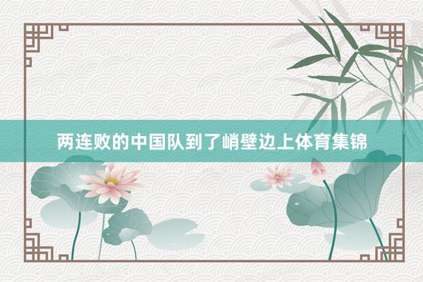 两连败的中国队到了峭壁边上体育集锦